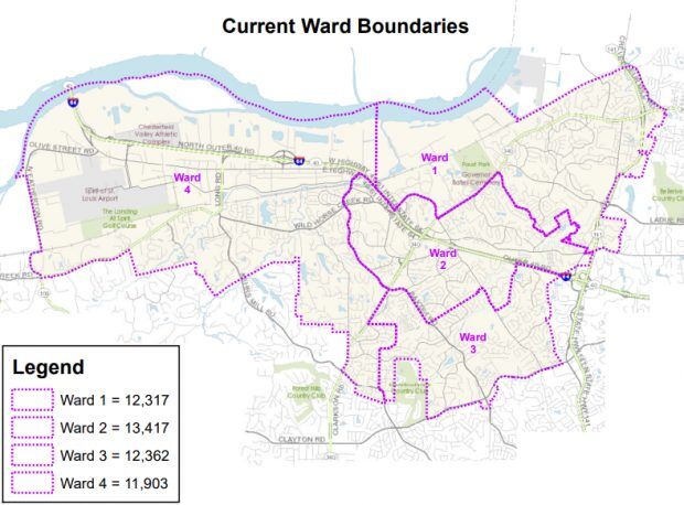 Current ward boundaries in Chesterfield
